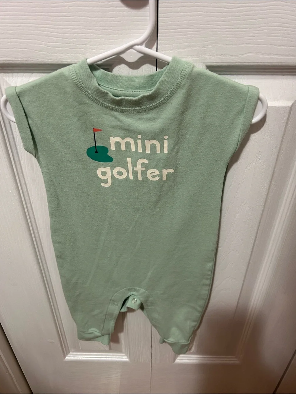 Mini Golfer Sage Green Kids One-Piece Romper